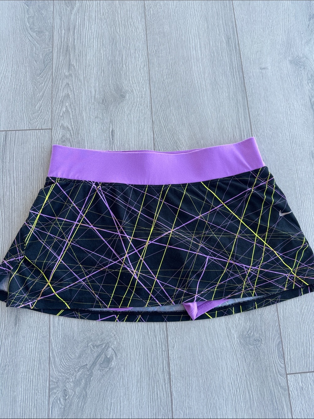 Nike Skort with Purple Waistband and Neon Line Print
